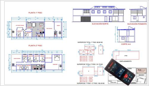 Plano ampliación casa particular, realizado con medidor laser.